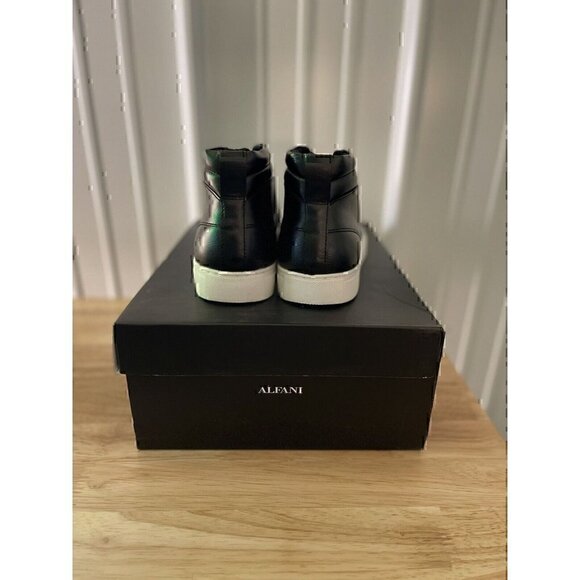 Alfani Jensen Lace-up Mid-Top Sneakers Black Pull Tab Round Toe - Picture 3 of 6